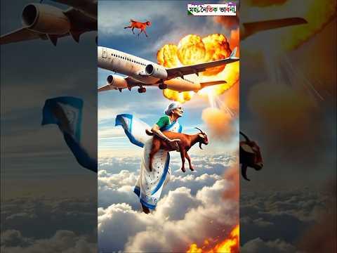 প্লেন দুর্ঘটনায় দাদির ছাগলটি মারা গেলো 😭 #ai #grandmother #goat #airplane