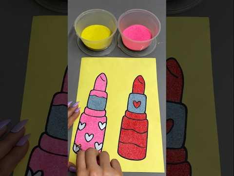 Sand painting colorful lipsticks #sandasmr #satisfying #sandpainting #relaxing #short #lipstick#sand