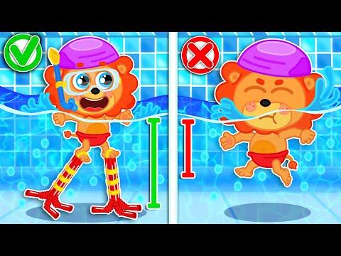 LeonCito | Consejos de seguridad en la piscina | Dibujos animados | Video Para Niños