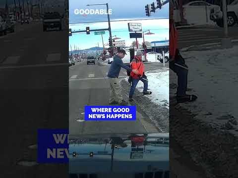 He Stopped to Save a Blind Man from Walking Into Traffic💙 #shorts