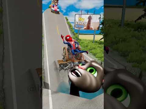 Weird & Crazy Cars vs Scary Tom Cat in Giant Pit for BeamNG.drive