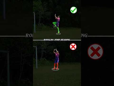 How to do RONALDO JUMP HEADING ⚽️.#football #footballskills #soccer #ronaldojump #shorts