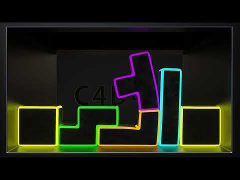 Softbody Tetris V38 | Neon Version ❤️ C4D4U