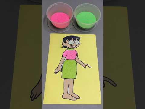 Sand painting Nobita's mom #sandasmr #sandart #short #relaxing #nobita #sandpainting #satisfying