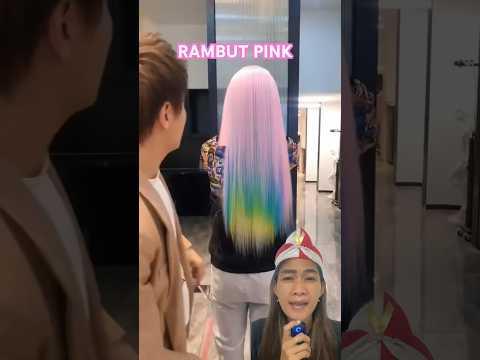 POTONG RAMBUT PINK BENTUK TANGGA #hairstyle #hair #haircolor #beautysecrets #goodthing #reaction