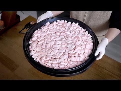 지름 45cm 돼지비계 불판으로 스테이크전 튀기기