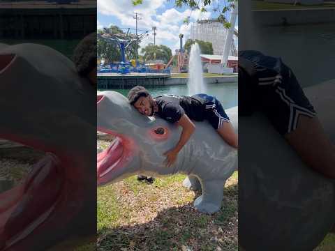George Jumps On A Fake Hippo 😂🦛