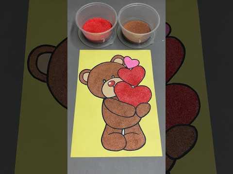 Sand painting cute teddy bear #sandasmr #sandart #cute #teddybear #relaxing #short #satisfying