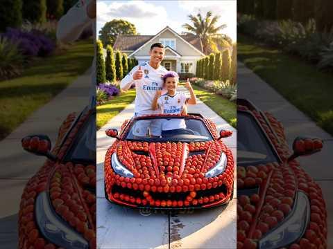 Ronaldo's Son and Messi's Son's car race...#cristianoronaldo #football