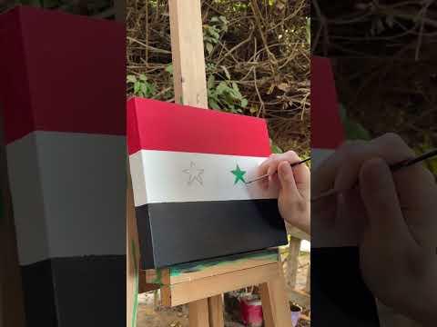 رسم علم سوريا 🇸🇾الفرح بيلبقلك ياشام ❤️ #سوريا #shortvideo #اكسبلور #رسم #syria