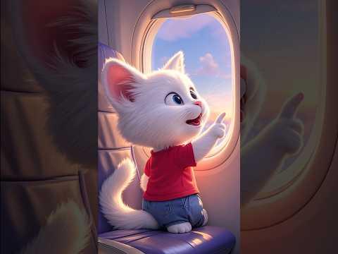 القط أول مرة يركب الطيارة...