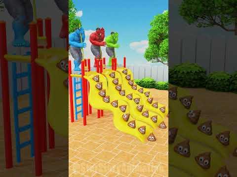 😂 Rainbow Hulks clean up after Lil Rainbow Hulks To Slide!