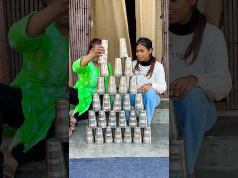 Amazing  steel glass collect challenge money #shorts