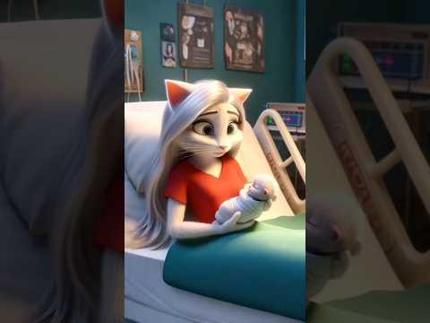 Cute cat is hospitalized and gives birth to cute little baby kitten #cat #cutecat #catlover