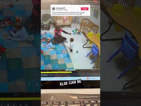 Mom Overwhelms to See Daycare Worker Excited for Her Babies First Steps   ♥️#shorts