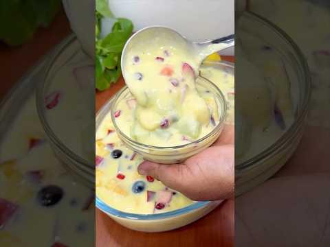 #ytshorts Ramadan special custard pudding | Easy dessert | कस्टर्ड | fruit custard