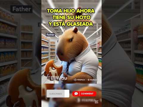 El CAPIBARA y la BROMA de la DONA ASQUEROSA 🤮🍩 #animales #capibara #humor #ia