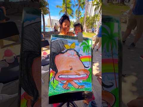 New mom and her baby get a caricature 😂