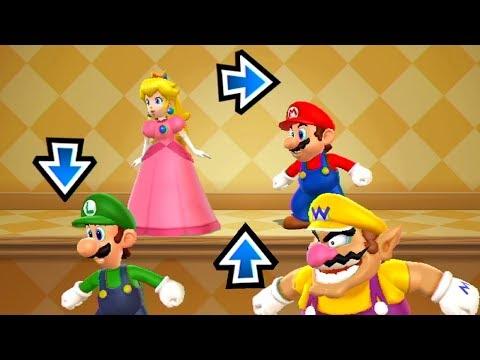Mario Party 9 - MiniGames - Peach vs Mario vs Luigi vs Wario