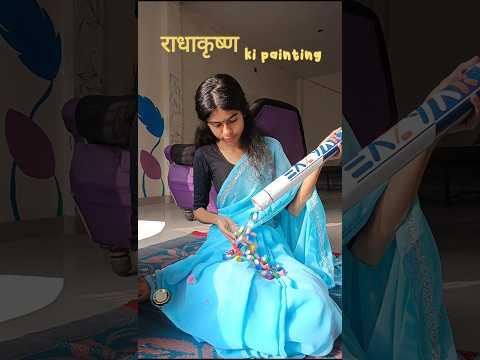 Radhakrishn Ki Painting 🖌️ 🦚 #art #radhakrishna #radheradhe #school #teacher #painting #shorts #vlog