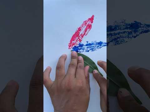 Creative Flower 🌿 with Litchi Leaf #shorts #art #painting #ytshorts #creative#diy #kidsart#leafart
