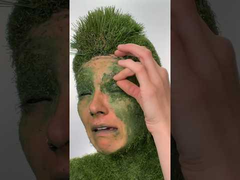 10/10 would not recommend 🥲⛳️🌳 #creativemakeup #fakegrass #turf #sfxremoval #sfx #weirdcore