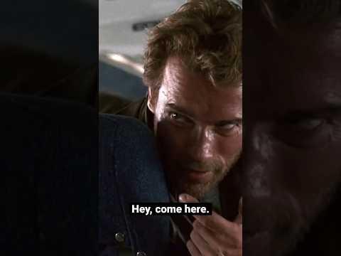 Arnold Schwarzenegger scares kid on plane scene in Kindergarten Cop