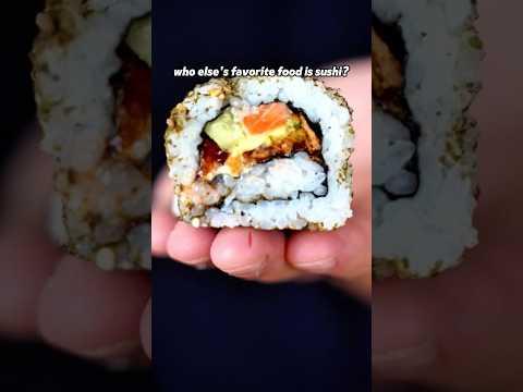 Salmon sushi 🍣 from @nickdigiovanni #shorts