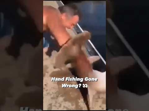 Hand Fishing For A Hammerhead Shark, Gone Wrong😳🦈 (BUSTED) #shark #fishing