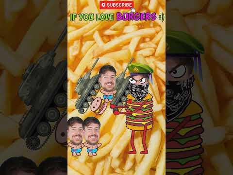 🪖 🍔🪖  Baby MrBeast In A Rocket Tank !  🟥 EVIL Burgerman 🟥 Whopper Song 🥤 Viral Short For YOU