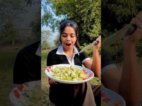 Green Apple-এর মাখা বানাইলাম সেরা ছিলো 🍏😋 #minivlog #bengali #ytshorts #recipe #food #fruit