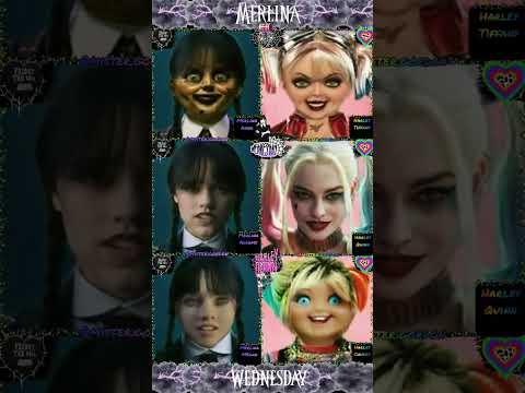 Merlina Wednesday Annabelle Vs Harley Quinn Tiffany/TikTok Challenge Terror Humor. #shorts YouTube