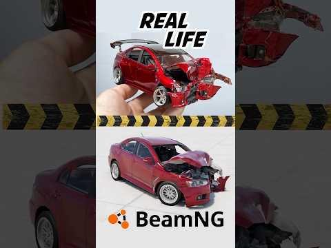 Разбил машинку в реале и сравнил повреждения с BeamNG Drive #shorts