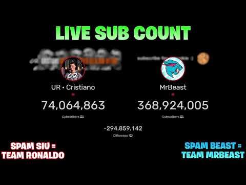 🔴LIVE: UR · Cristiano Ronaldo vs MrBeast Sub Count Battle (Cristiano Ronaldo New Channel)
