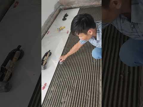 Thi công Lát gạch 60x120 máng răng cưa #construction #tiled #diy #tiling