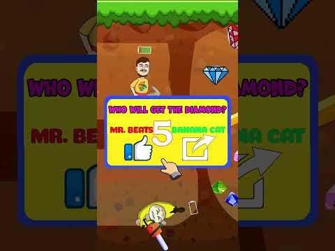 MR.beats and the banana cat compete in digging up newspaper treasures | Funny Animation #shorts