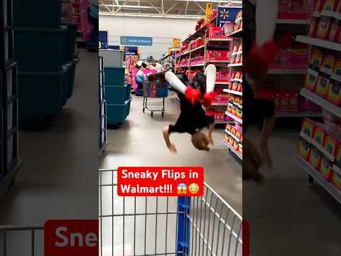 Sneaky Flips in Walmart!!! 😱😳 #sneakyflips #fatherandson