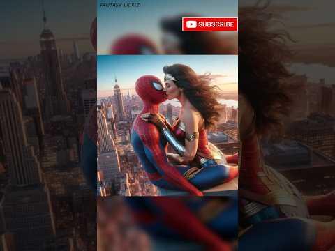Spiderman in love with Wonderwoman?!! 🥺 😱😱💥#marvel #dc #trending #shorts