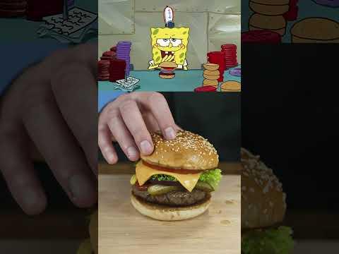 Spongebob's Krabby Patty Extra Onions 🍔One Crying Johnny, coming up! #spongebob #krabbypatty #burger