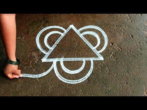 Thai madham easy kolam|begginers rangoli design| 3 dots eaay rangoli design| Daily Super rangoli