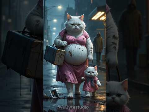 homeless fat cat sad love story 🥺🥹#cat #kitten #shorts