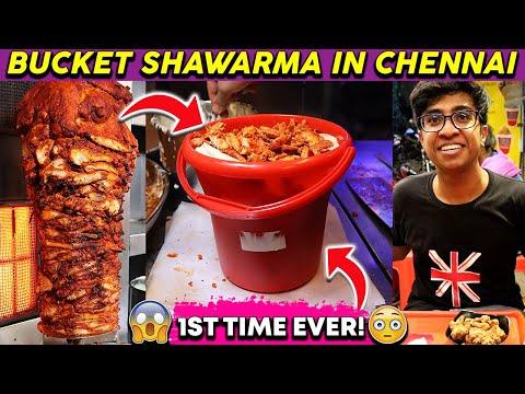 🔥Bucket Shawarma 1st Time Ever😳 In Chennai | Food Review Tamil | Idris Explores | #Shorts