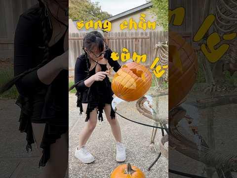 Mình khắc bí ngô chơi Halloween bên Mỹ🎃 P2