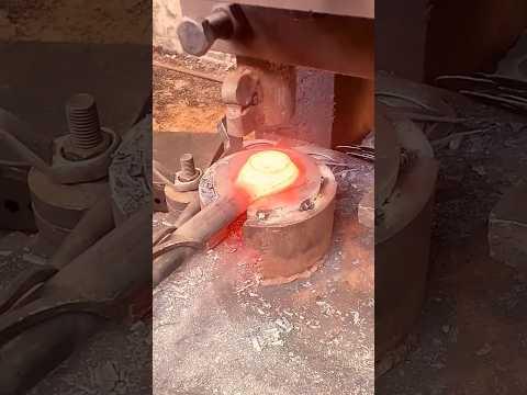 The process of industrially cutting a hole in a metal product