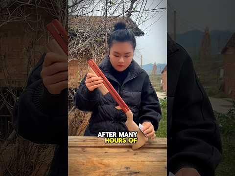 A Wooden Gun for My Grandma ☺️💞 ~ mini wood toy- woodworking art skill/wood hand #shorts