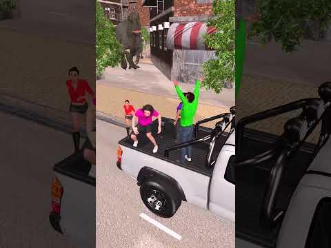 Dinosaur Attacks People | Indominus Rex Dino Eats Lady | Friends Escape In Car #shorts #dinosaur